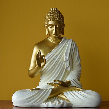 Polyresin Meditating Buddha Statue 2 Feet Golden