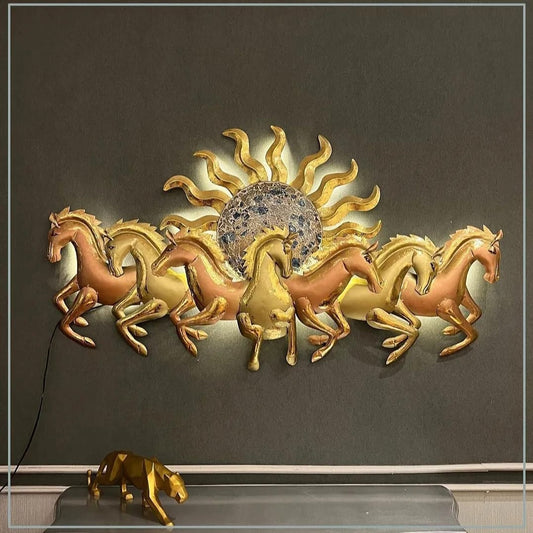 Metal Seven Horse Wall Art