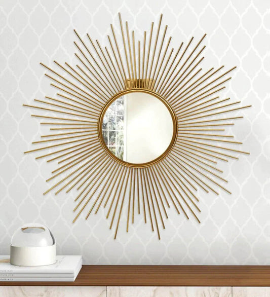 Metal Golden Decorative Wall Mirror